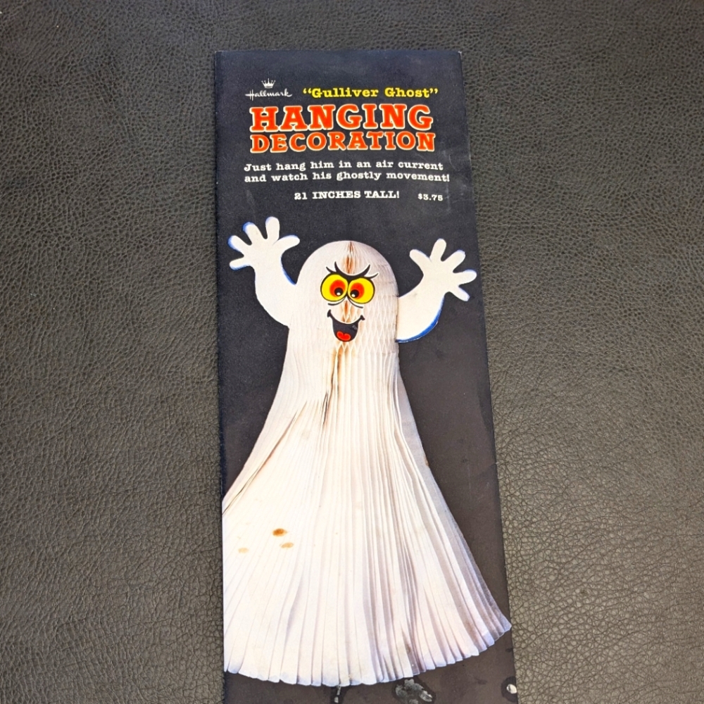 Vintage 1986 Hallmark GULLIVER GHOST Halloween Honeycomb Hanging Decoration USA